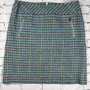 Talbots Plaid Wool Blend Lined Skirt 6
